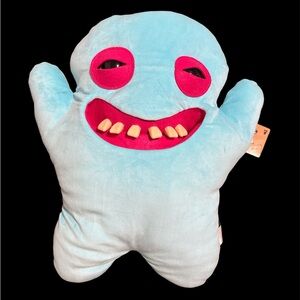 Black Plush Cat Toy with Pink & Teal Accents